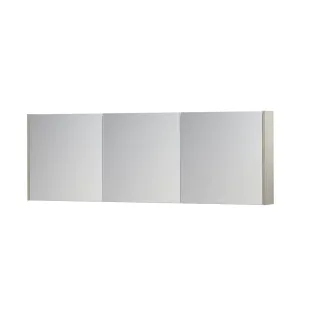 INK SPK1 Mirror cabinet with 3 double-sided mirror doors - switch and socket - 180x14x60 cm - Chalk white