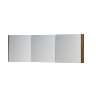 INK SPK1 Mirror cabinet with 3 double-sided mirror doors - switch and socket - 180x14x60 cm - Solid oak Ash grey