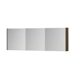 INK SPK1 Mirror cabinet with 3 double-sided mirror doors - switch and socket - 180x14x60 cm - Solid oak Charcoal