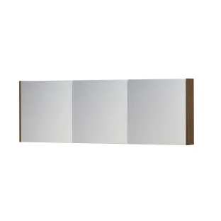 INK SPK1 Mirror cabinet with 3 double-sided mirror doors - switch and socket - 180x14x60 cm - Solid oak Chocolate