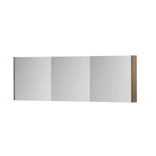 INK SPK1 Mirror cabinet with 3 double-sided mirror doors - switch and socket - 180x14x60 cm - Natural oak