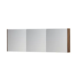 INK SPK1 Mirror cabinet with 3 double-sided mirror doors - switch and socket - 180x14x60 cm - Walnut