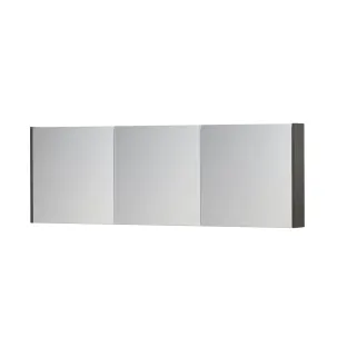 INK SPK1 Mirror cabinet with 3 double-sided mirror doors - switch and socket - 180x14x60 cm - Primeval grey