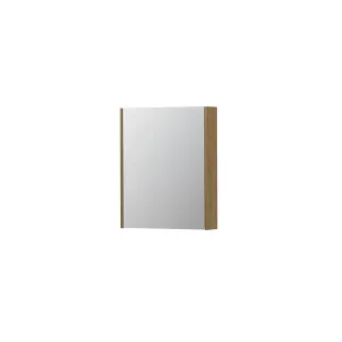 INK SPK2 Mirror cabinet with 1 double-sided mirror door - switch and socket - 60x14x74 cm - Natural Veneer