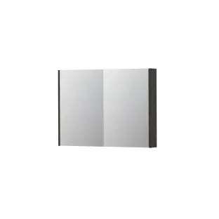 INK SPK2 Mirror cabinet with 2 double-sided mirror doors - switch and socket - 100x14x74 cm - Smoked oak