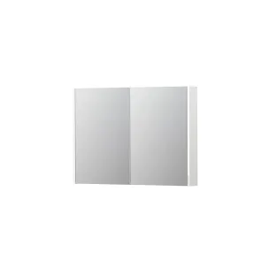 INK SPK2 Mirror cabinet with 2 double-sided mirror doors - switch and socket - 100x14x74 cm - High-gloss white