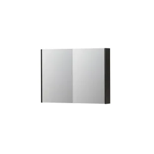 INK SPK2 Mirror cabinet with 2 double-sided mirror doors - switch and socket - 100x14x74 cm - Intense oak