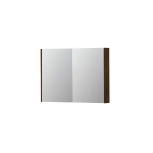 INK SPK2 Mirror cabinet with 2 double-sided mirror doors - switch and socket - 100x14x74 cm - Copper oak