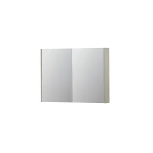 INK SPK2 Mirror cabinet with 2 double-sided mirror doors - switch and socket - 100x14x74 cm - Chalk white