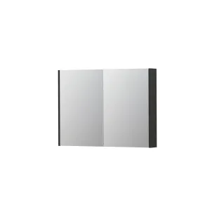 INK SPK2 Mirror cabinet with 2 double-sided mirror doors - switch and socket - 100x14x74 cm - Matt anthracite