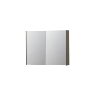 INK SPK2 Mirror cabinet with 2 double-sided mirror doors - switch and socket - 100x14x74 cm - Matt taupe