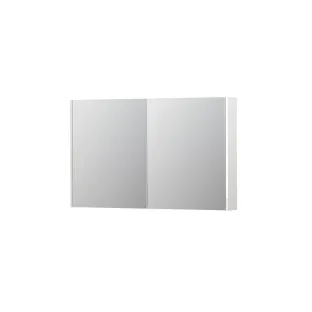 INK SPK2 Mirror cabinet with 2 double-sided mirror doors - switch and socket - 120x14x74 cm - High-gloss white