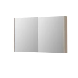 INK SPK2 Mirror cabinet with 2 double-sided mirror doors - switch and socket - 120x14x74 cm - Ivory oak