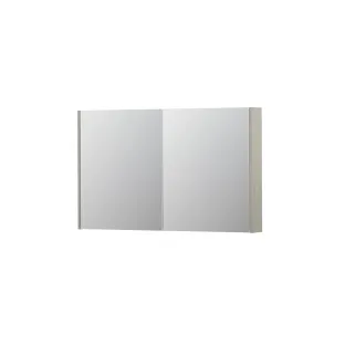 INK SPK2 Mirror cabinet with 2 double-sided mirror doors - switch and socket - 120x14x74 cm - Chalk white