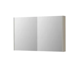 INK SPK2 Mirror cabinet with 2 double-sided mirror doors - switch and socket - 120x14x74 cm - Matt cashmere gray