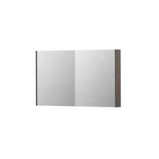 INK SPK2 Mirror cabinet with 2 double-sided mirror doors - switch and socket - 120x14x74 cm - Matt taupe