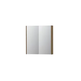 INK SPK2 Mirror cabinet with 2 double-sided mirror doors - switch and socket - 70x14x74 cm - Veneer Ash grey