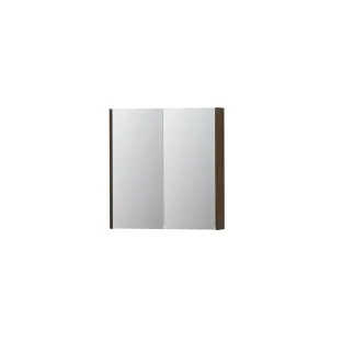 INK SPK2 Mirror cabinet with 2 double-sided mirror doors - switch and socket - 70x14x74 cm - Chocolate Veneer