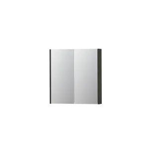 INK SPK2 Mirror cabinet with 2 double-sided mirror doors - switch and socket - 70x14x74 cm - Smoked oak