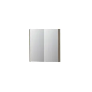 INK SPK2 Mirror cabinet with 2 double-sided mirror doors - switch and socket - 70x14x74 cm - Greige oak