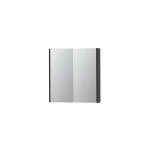 INK SPK2 Mirror cabinet with 2 double-sided mirror doors - switch and socket - 70x14x74 cm - High-gloss anthracite