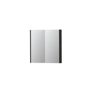 INK SPK2 Mirror cabinet with 2 double-sided mirror doors - switch and socket - 70x14x74 cm - Charcoal oak