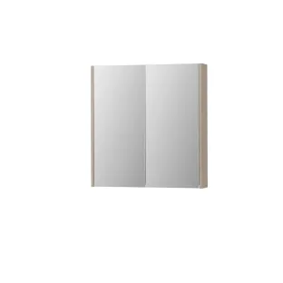 INK SPK2 Mirror cabinet with 2 double-sided mirror doors - switch and socket - 70x14x74 cm - Ivory oak