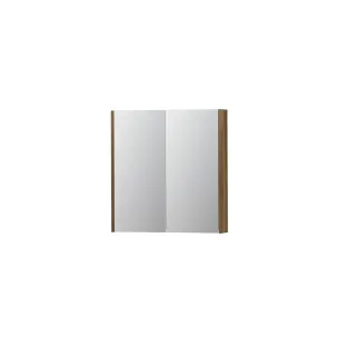 INK SPK2 Mirror cabinet with 2 double-sided mirror doors - switch and socket - 70x14x74 cm - Solid oak Aqua