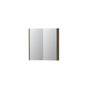 INK SPK2 Mirror cabinet with 2 double-sided mirror doors - switch and socket - 70x14x74 cm - Solid oak Chocolate