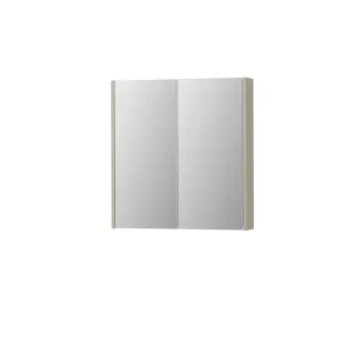 INK SPK2 Mirror cabinet with 2 double-sided mirror doors - switch and socket - 70x14x74 cm - Matt cashmere gray