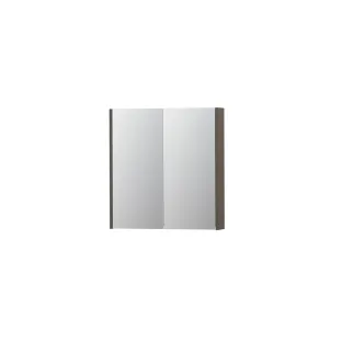 INK SPK2 Mirror cabinet with 2 double-sided mirror doors - switch and socket - 70x14x74 cm - Matt taupe