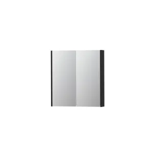 INK SPK2 Mirror cabinet with 2 double-sided mirror doors - switch and socket - 70x14x74 cm - Matt black