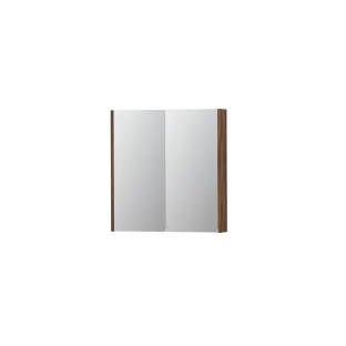 INK SPK2 Mirror cabinet with 2 double-sided mirror doors - switch and socket - 70x14x74 cm - Walnut