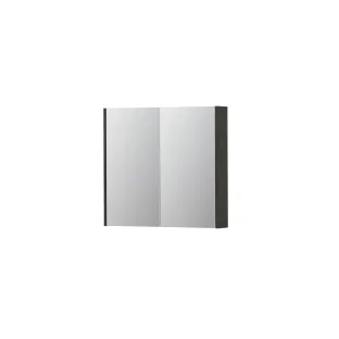 INK SPK2 Mirror cabinet with 2 double-sided mirror doors - switch and socket - 80x14x74 cm - Smoked oak