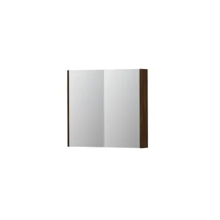 INK SPK2 Mirror cabinet with 2 double-sided mirror doors - switch and socket - 80x14x74 cm - Copper oak