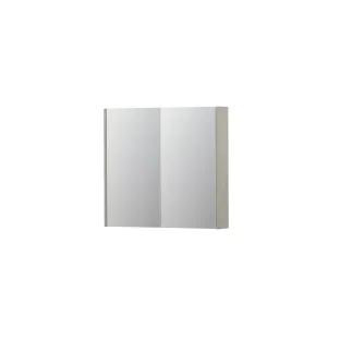 INK SPK2 Mirror cabinet with 2 double-sided mirror doors - switch and socket - 80x14x74 cm - Chalk white