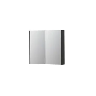 INK SPK2 Mirror cabinet with 2 double-sided mirror doors - switch and socket - 80x14x74 cm - Matt anthracite