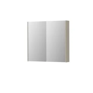 INK SPK2 Mirror cabinet with 2 double-sided mirror doors - switch and socket - 80x14x74 cm - Matt cashmere gray