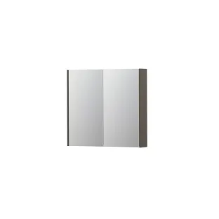 INK SPK2 Mirror cabinet with 2 double-sided mirror doors - switch and socket - 80x14x74 cm - Matt taupe