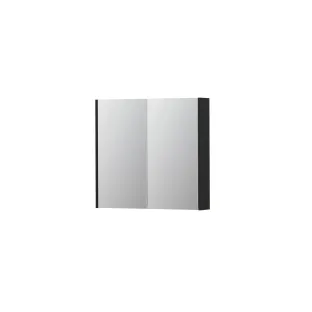 INK SPK2 Mirror cabinet with 2 double-sided mirror doors - switch and socket - 80x14x74 cm - Matt black