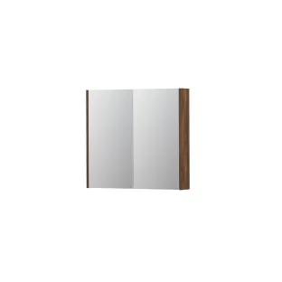 INK SPK2 Mirror cabinet with 2 double-sided mirror doors - switch and socket - 80x14x74 cm - Walnut