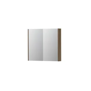 INK SPK2 Mirror cabinet with 2 double-sided mirror doors - switch and socket - 80x14x74 cm - Pure oak