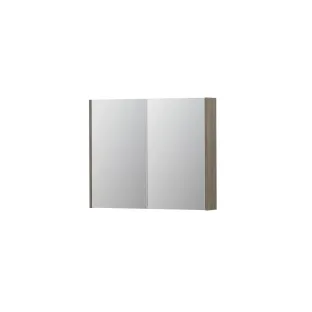 INK SPK2 Mirror cabinet with 2 double-sided mirror doors - switch and socket - 90x14x74 cm - Greige oak