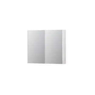 INK SPK2 Mirror cabinet with 2 double-sided mirror doors - switch and socket - 90x14x74 cm - High-gloss white