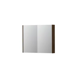 INK SPK2 Mirror cabinet with 2 double-sided mirror doors - switch and socket - 90x14x74 cm - Copper oak