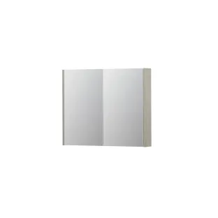 INK SPK2 Mirror cabinet with 2 double-sided mirror doors - switch and socket - 90x14x74 cm - Chalk white