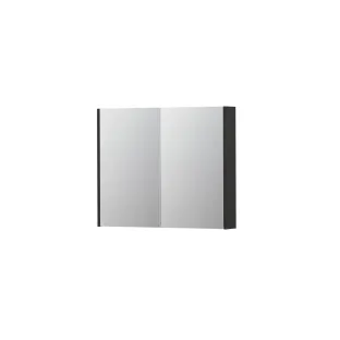 INK SPK2 Mirror cabinet with 2 double-sided mirror doors - switch and socket - 90x14x74 cm - Matt anthracite