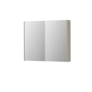 INK SPK2 Mirror cabinet with 2 double-sided mirror doors - switch and socket - 90x14x74 cm - Matt cashmere gray