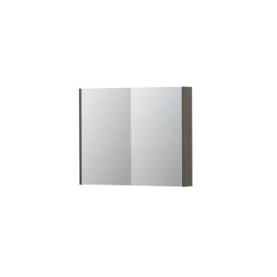 INK SPK2 Mirror cabinet with 2 double-sided mirror doors - switch and socket - 90x14x74 cm - Matt taupe