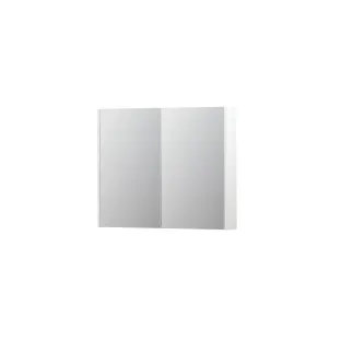 INK SPK2 Mirror cabinet with 2 double-sided mirror doors - switch and socket - 90x14x74 cm - Matt white